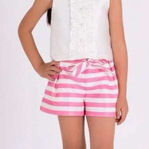NWT Mama Luma Pink White Striped Shorts 7 8